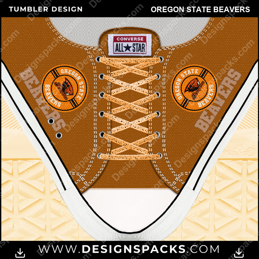 College Sport Converse Oregon State Beavers Tumbler Digital Wrap Design