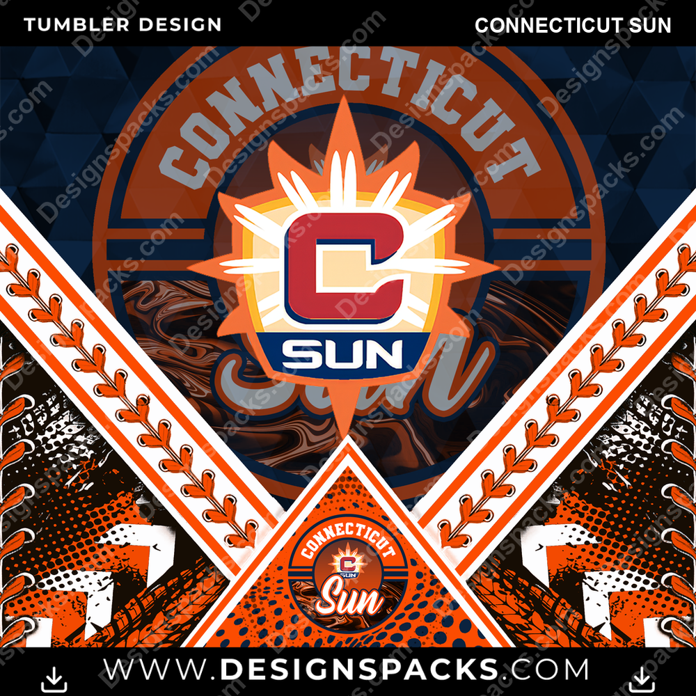 Basketball Diamond Connecticut Sun Tumbler Digital Wrap Design