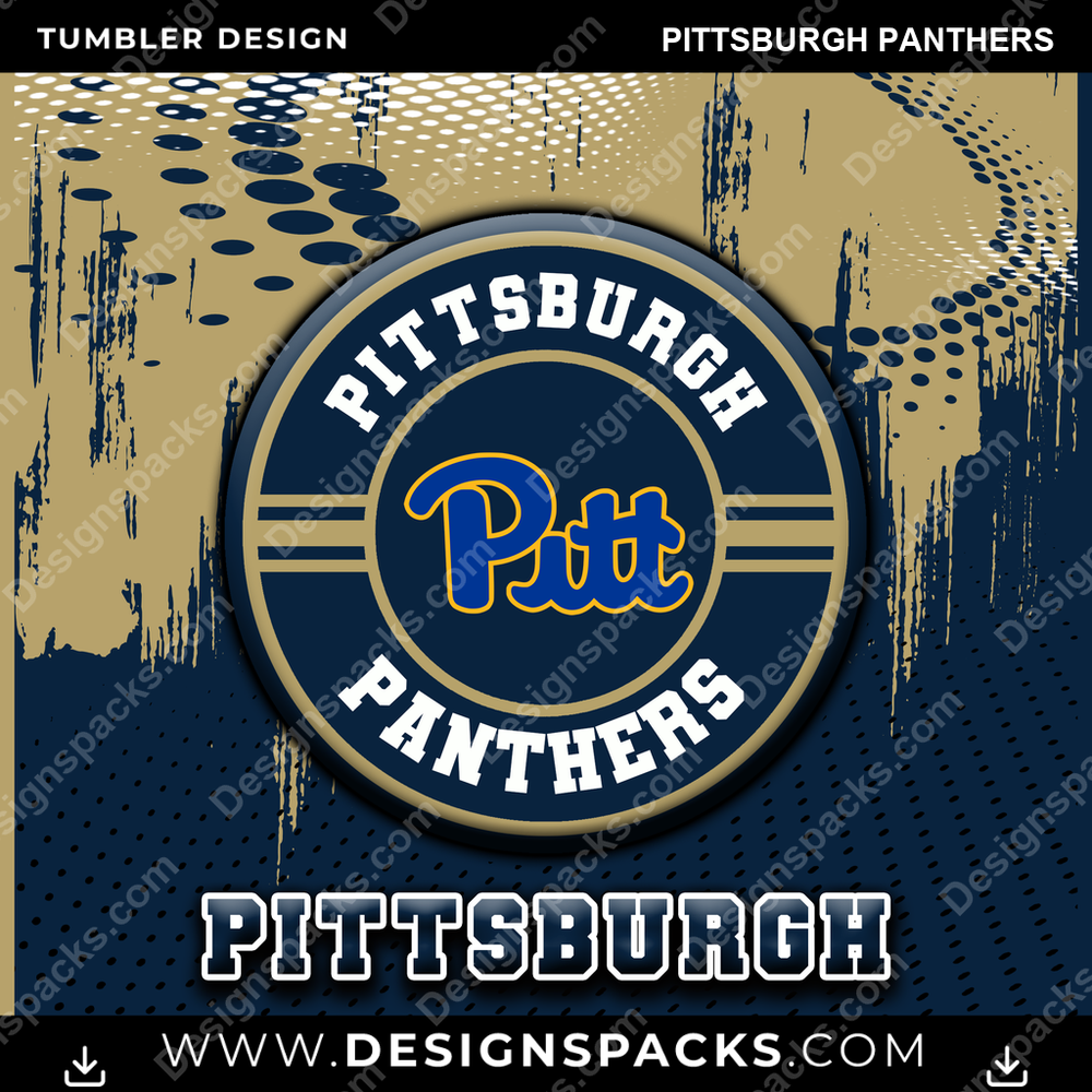 College Sport Dot Logo Pittsburgh Panthers Tumbler Digital Wrap Design