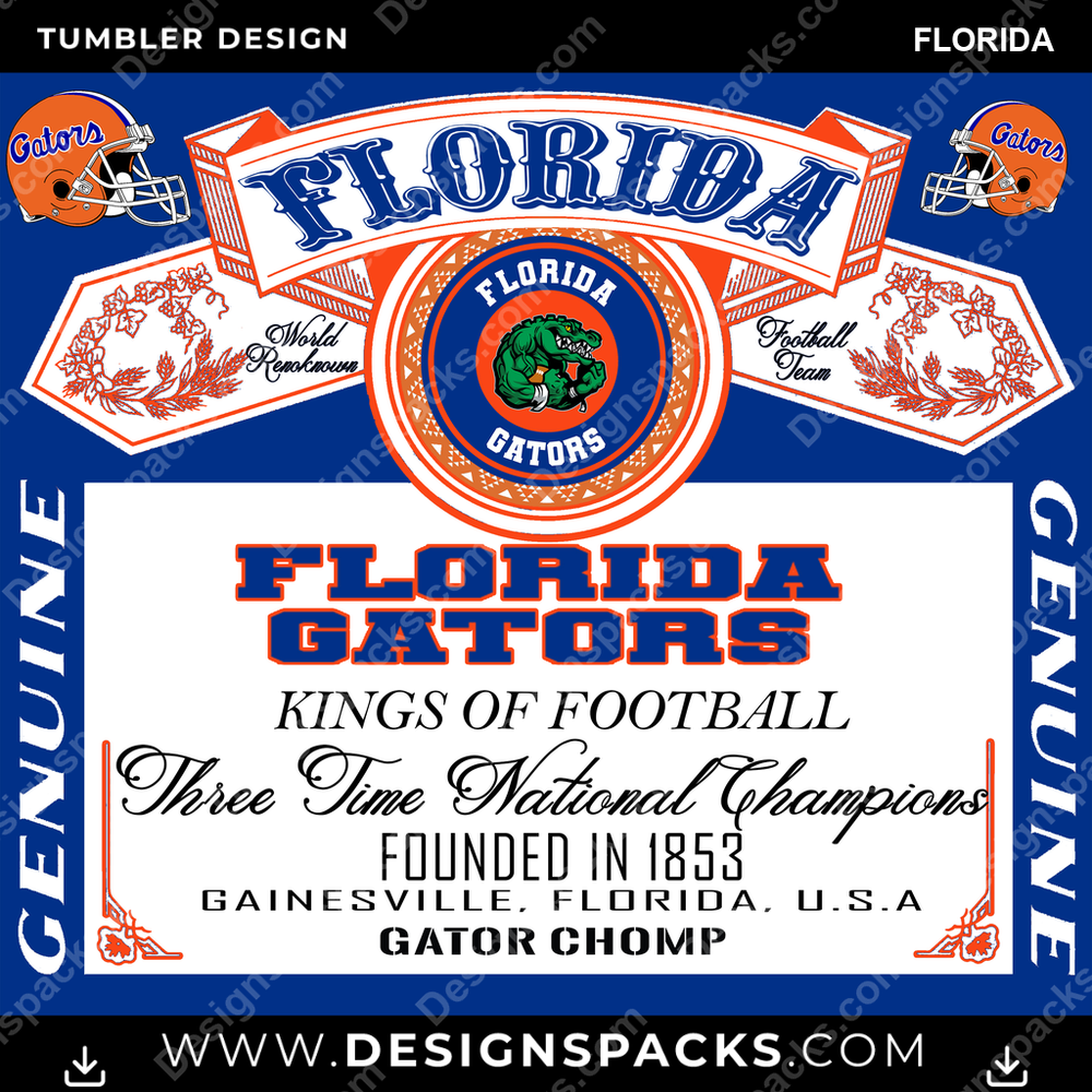 College Sport Bud Florida Tumbler Digital Wrap Design