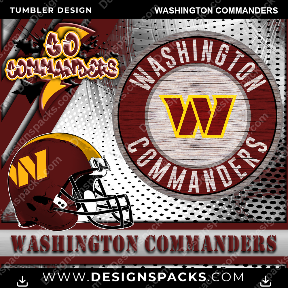 Diseño de Envoltorio Digital Vaso Equipo de Fútbol Americano Washington Commanders