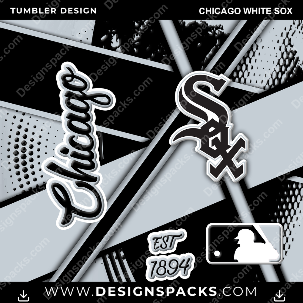 Baseball Team Sport Chicago White Sox Tumbler Digital Wrap Design