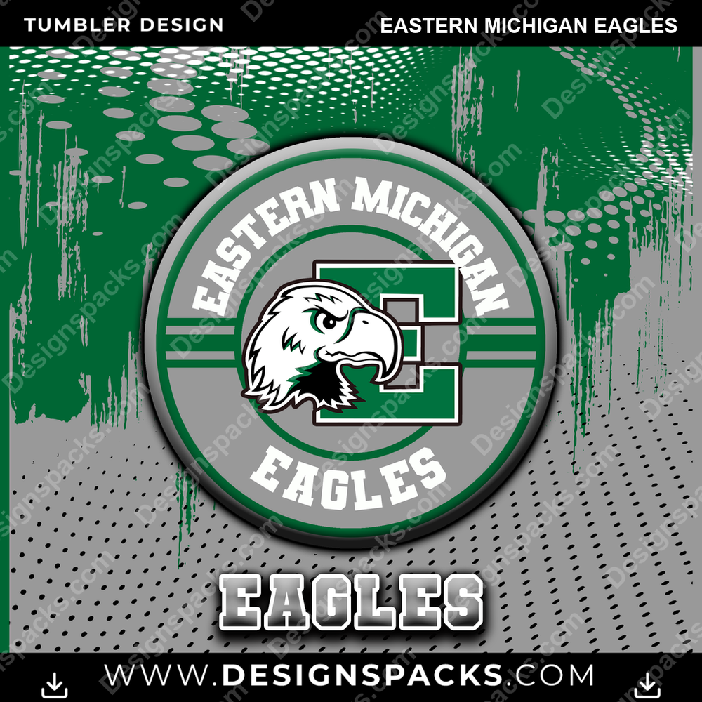 College Sport Dot Logo Eastern Michigan Eagles Tumbler Digital Wrap Design