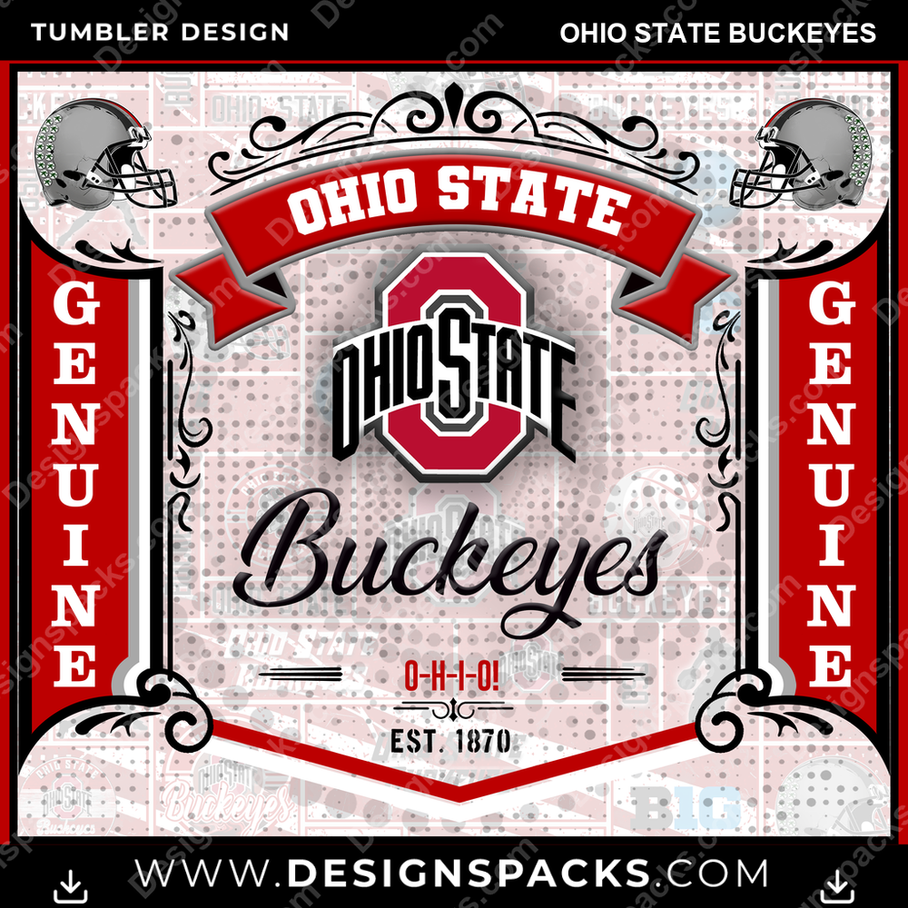 College Sport Bud Ohio State Buckeyes Tumbler Digital Wrap Design