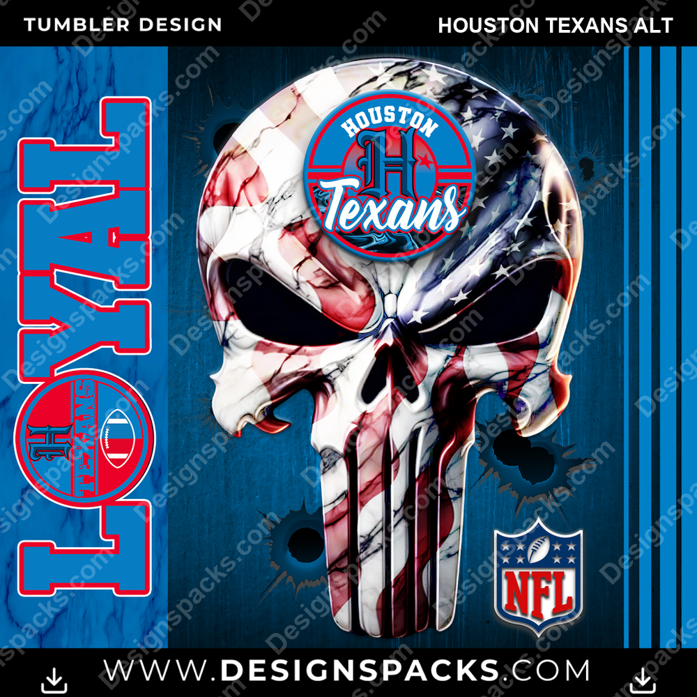 Football Loyal Houston Texans Alt Tumbler Digital Wrap Design