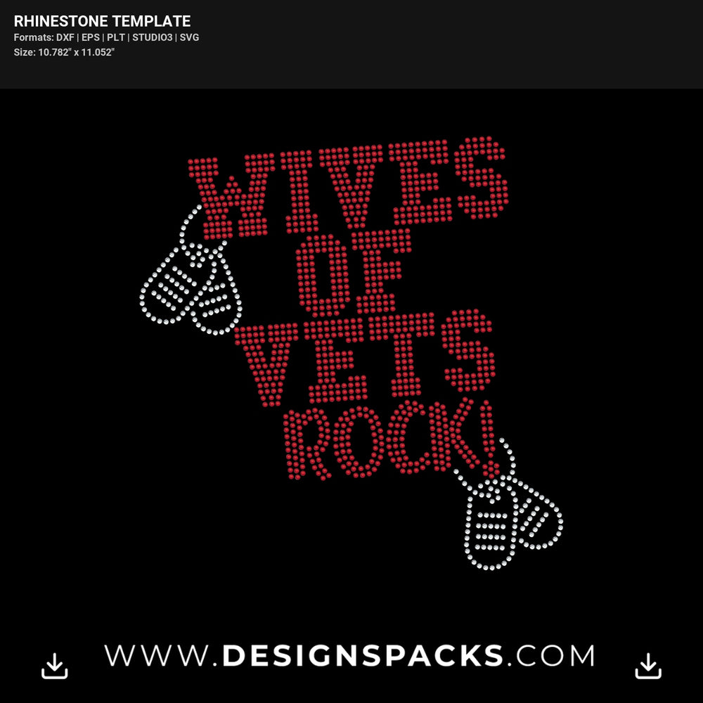 Wives Of Vets Rock Rhinestone Digital Template