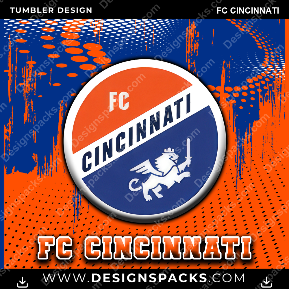 US Soccer Dot Logo FC Cincinnati Tumbler Digital Wrap Design