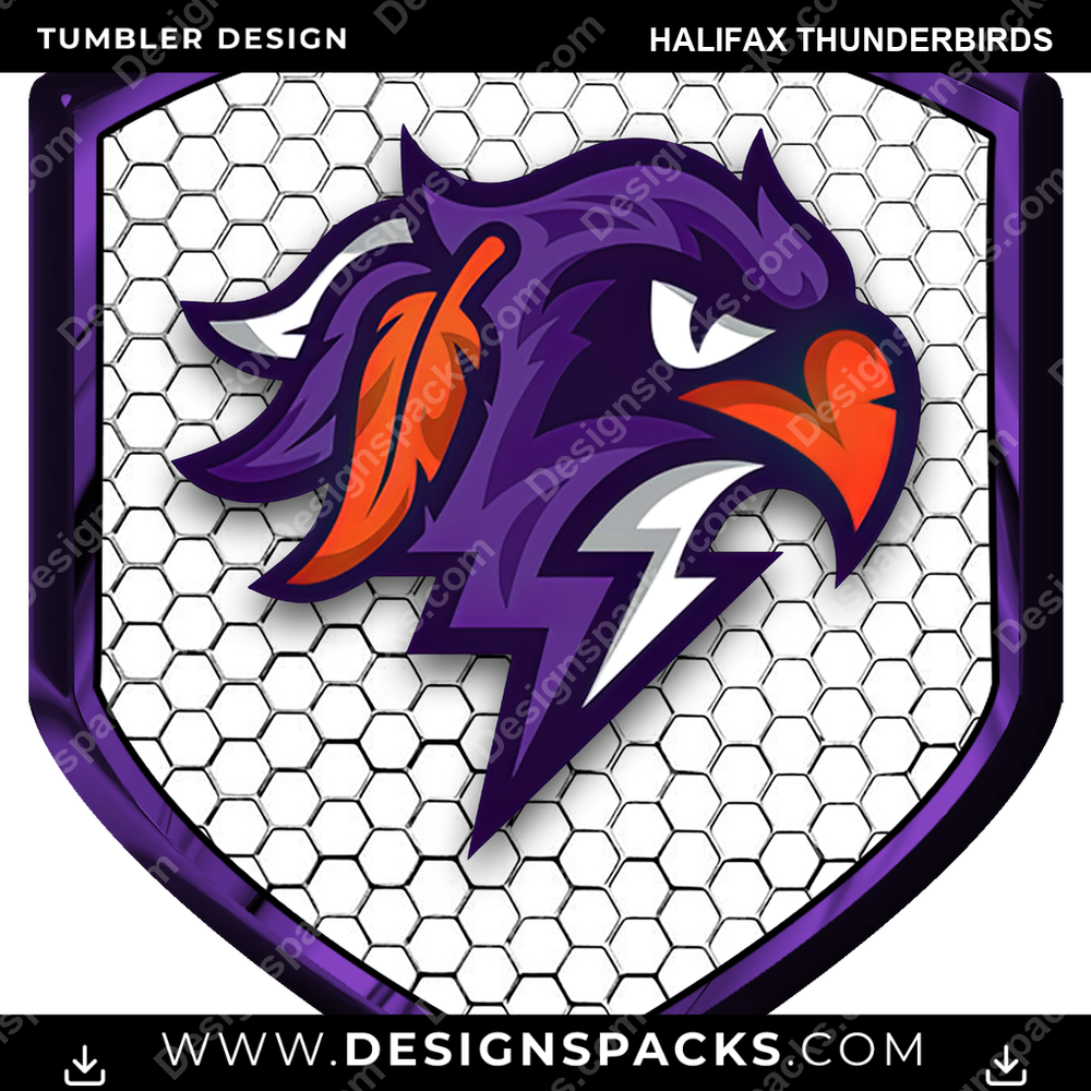 Lacrosse Shield Halifax Thunderbirds Tumbler Digital Wrap Design