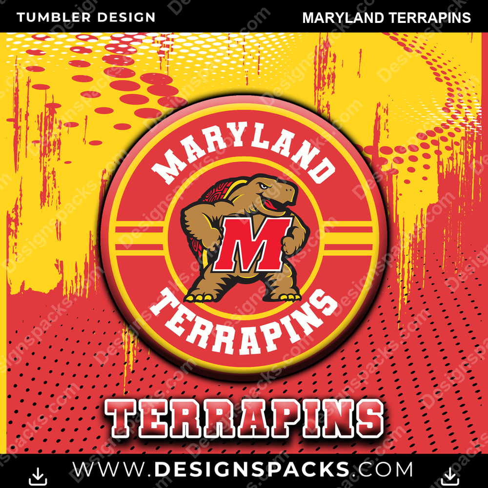 College Sport Dot Logo Maryland Terrapins NCAA College Sport Tumbler Digital Wrap Design Download