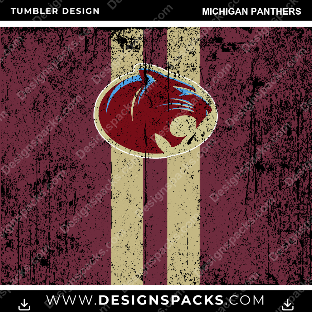 Canada Football Grunge Michigan Panthers CFL Canada Tumbler Digital Wrap Design Download