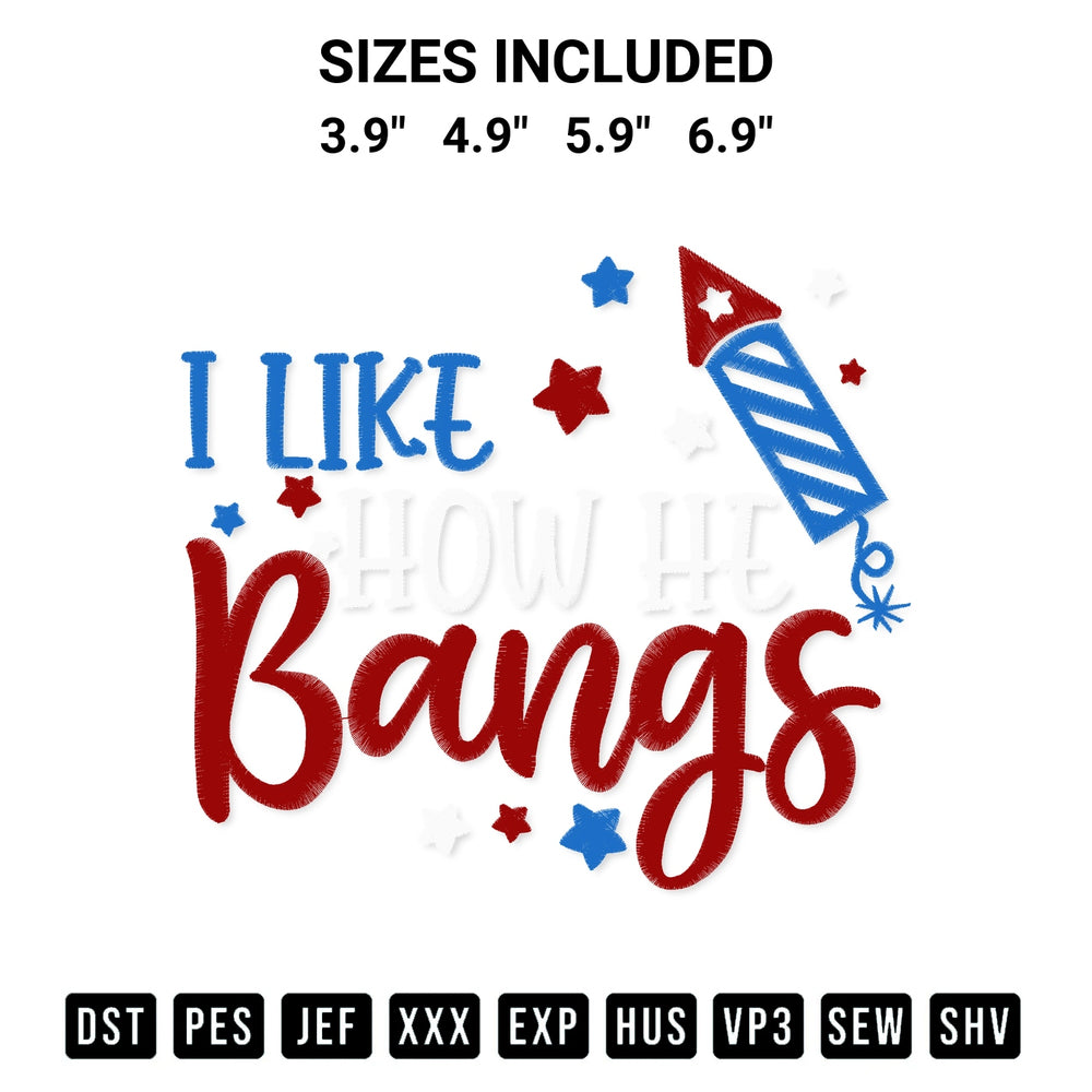 Download the I Like How He Bangs Embroidery Design machine embroidery design exclusively at Designspacks.com. Premium digitized pattern for apparel and DIY crafts. Available sizes: 3.9", 4.9", 5.9", 6.9".