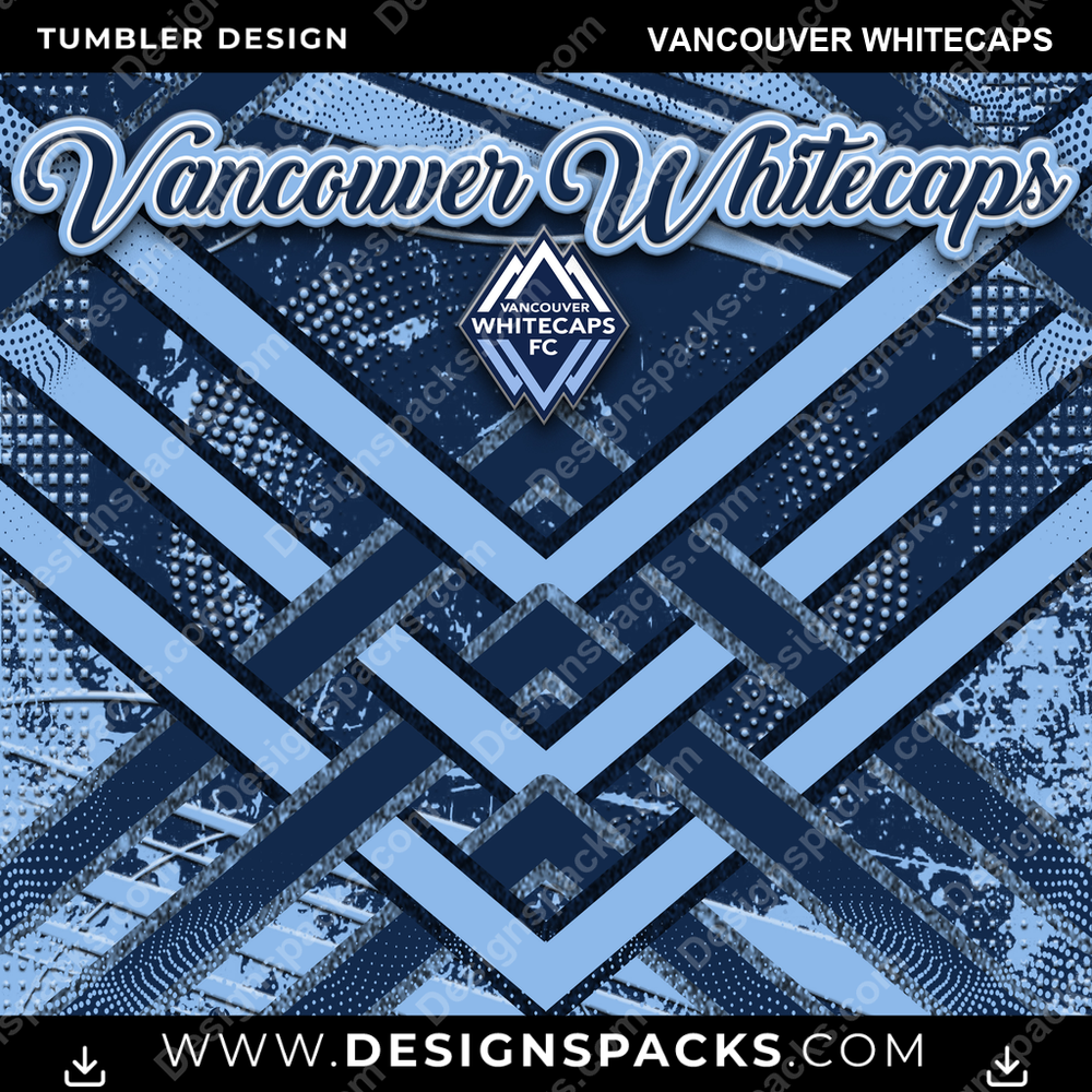 US Soccer Glitter Stripe Vancouver Whitecaps Tumbler Digital Wrap Design
