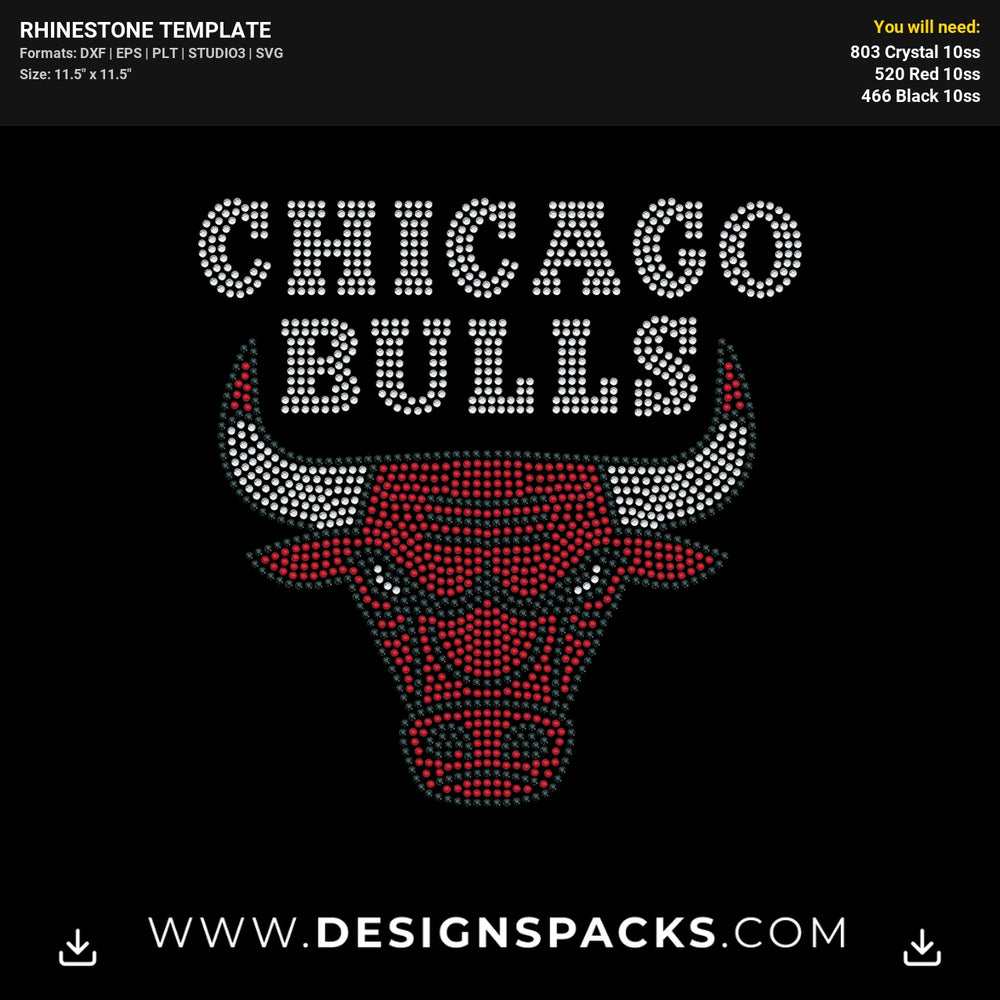 Nba Chicago Bulls Rhinestone Digital Template