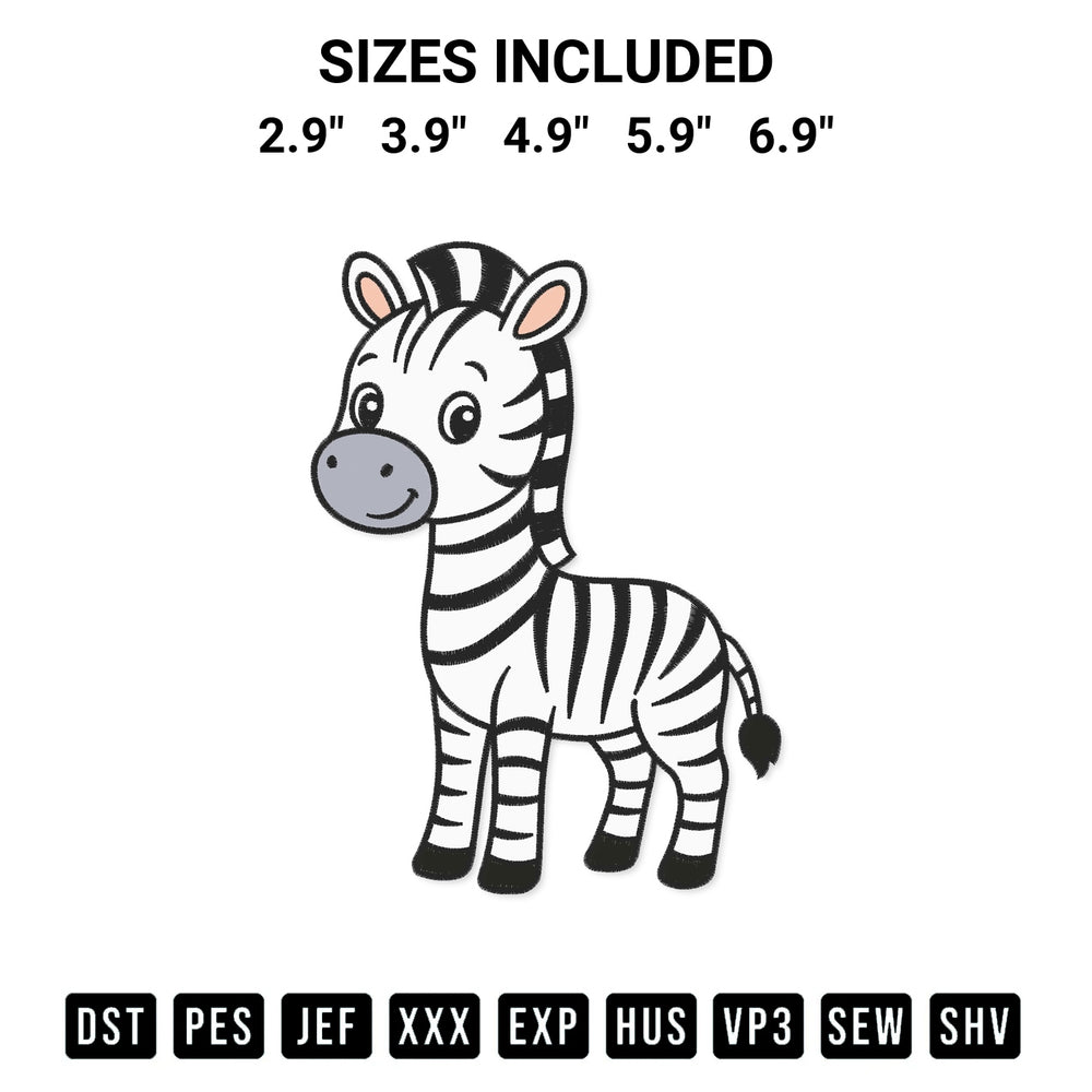 Looking for the perfect pattern? Download the Zebra Embroidery Design embroidery design today at Designspacks.com. Crisp, clean stitching guaranteed. Available sizes: 2.9", 3.9", 4.9", 5.9", 6.9".