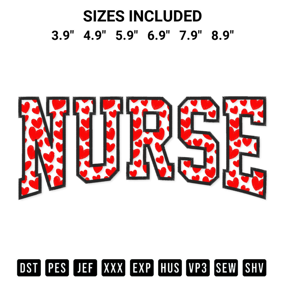 Transform your fabrics with the Nurse Valentine Day Embroidery Design embroidery design. Instant access to premium digitized patterns at Designspacks.com. Available sizes: 3.9", 4.9", 5.9", 6.9", 7.9", 8.9".