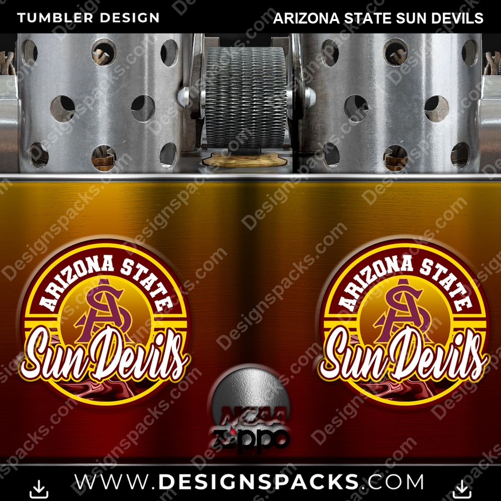 College Sport Zippo Lighter Arizona State Sun Devils Tumbler Digital Wrap Design