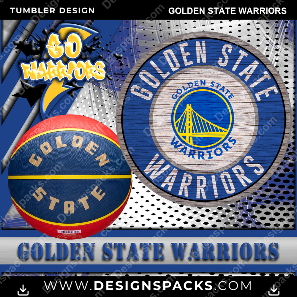 Basketball Go Team Golden State Warriors Tumbler Digital Wrap Design