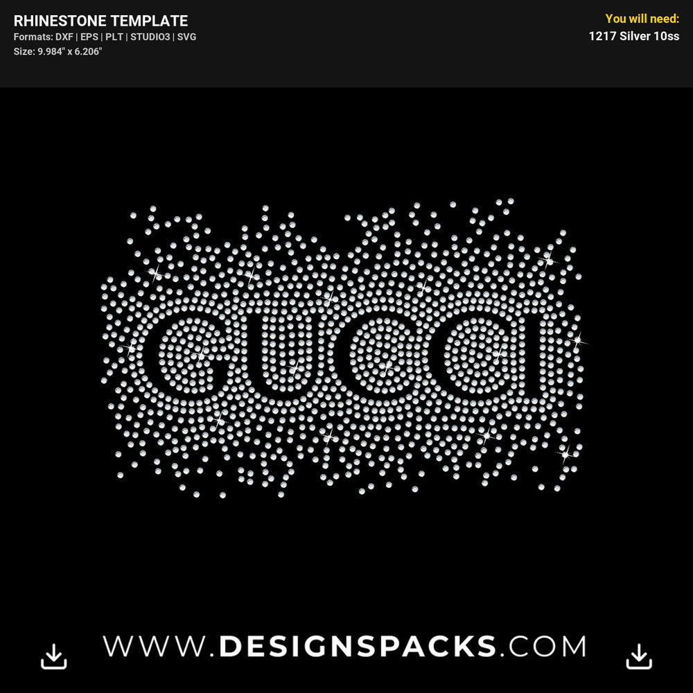 Gucci Style Scatter Pattern Rhinestone Digital Template