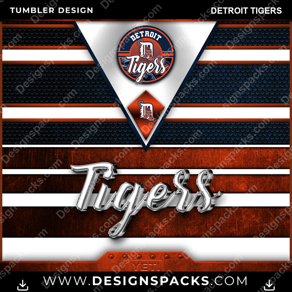 Baseball YETI Detroit Tigers Tumbler Digital Wrap Design