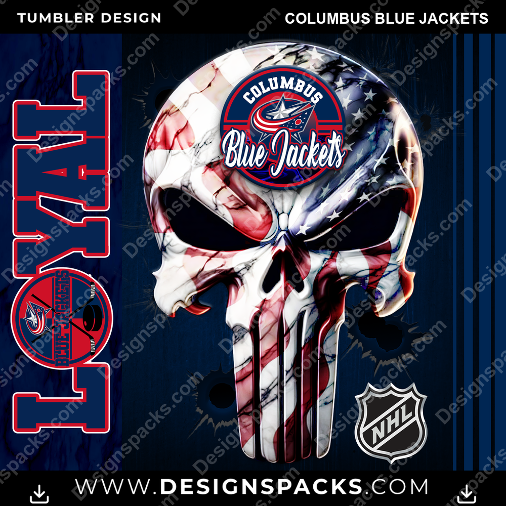 Hockey Loyal Columbus Blue Jackets Tumbler Digital Wrap Design