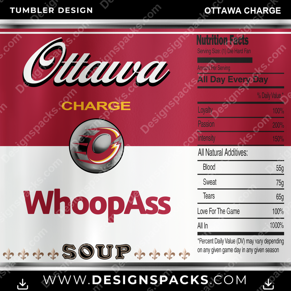 Hockey Soup Can Ottawa Charge Tumbler Digital Wrap Design