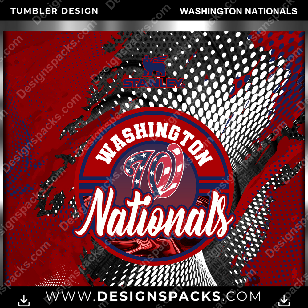 Baseball Stanley Washington Nationals MLB Baseball Tumbler Digital Wrap Design Download