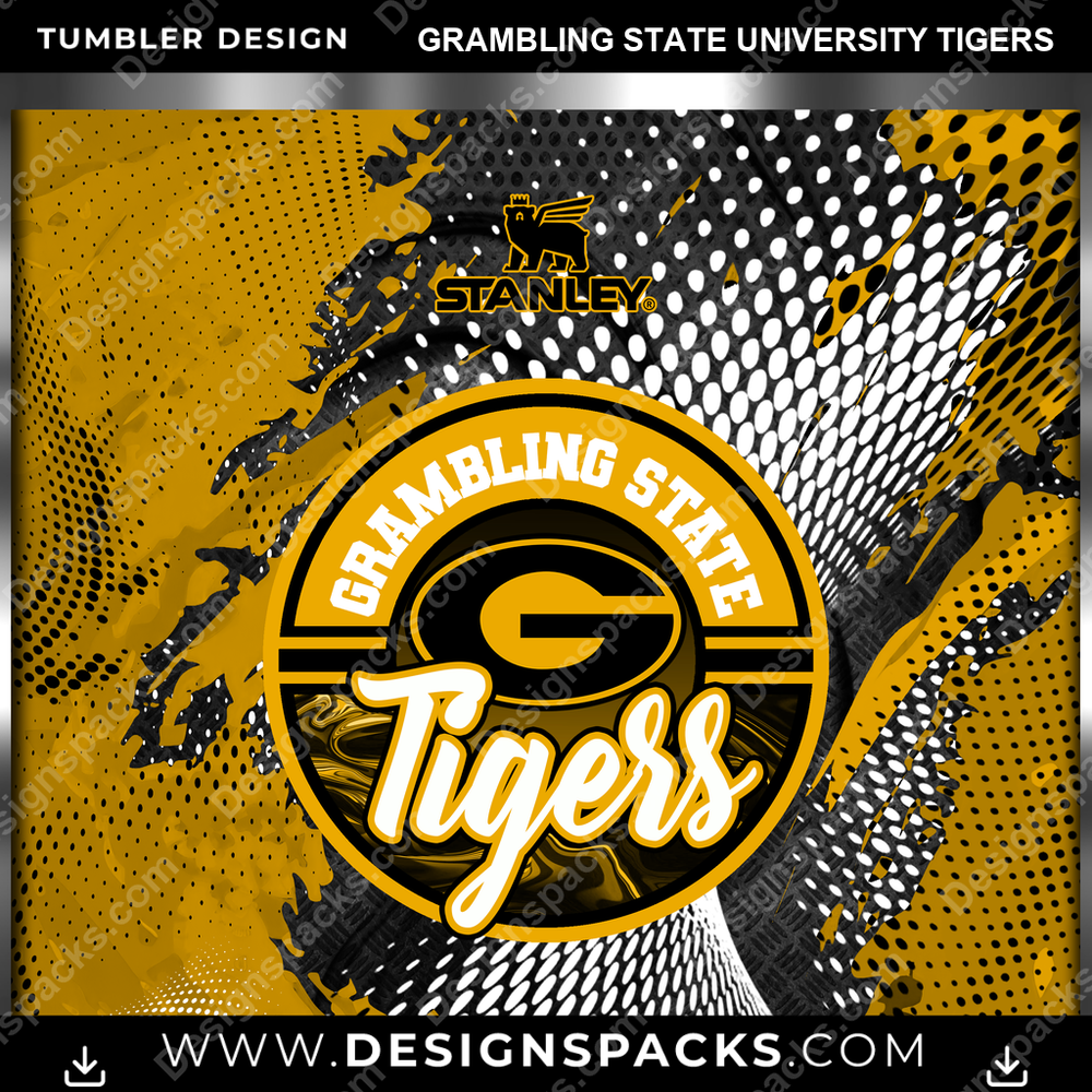 College Sport Stanley Grambling State University Tigers NCAA College Sport Tumbler Digital Wrap Design Download