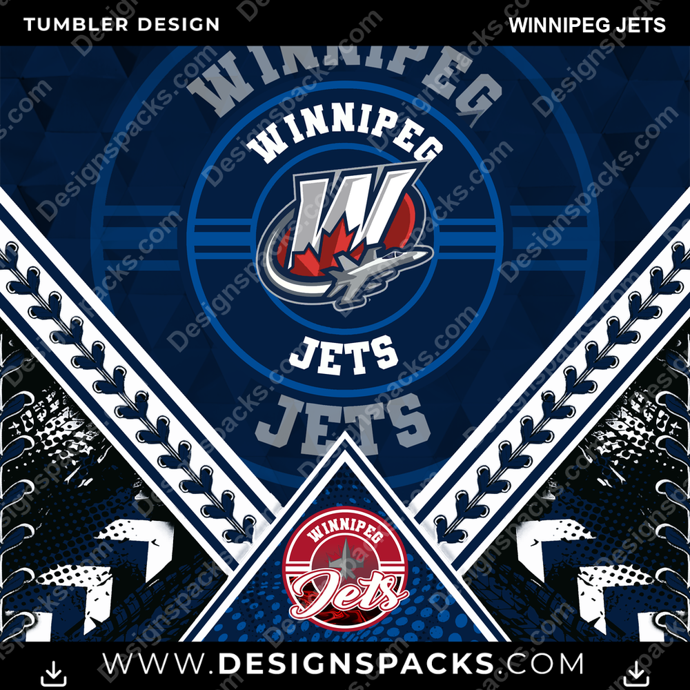 Hockey Diamond Winnipeg Jets Tumbler Digital Wrap Design