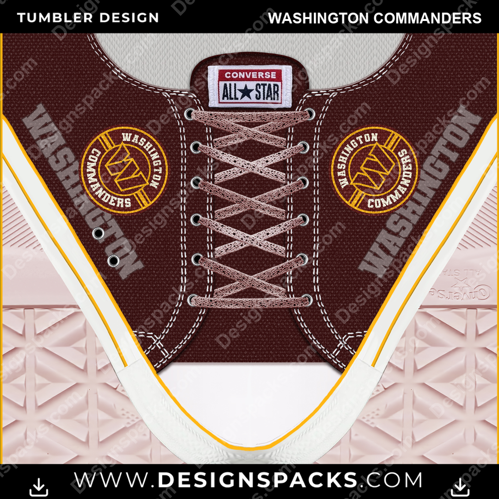 Football Converse Washington Commanders Tumbler Digital Wrap Design