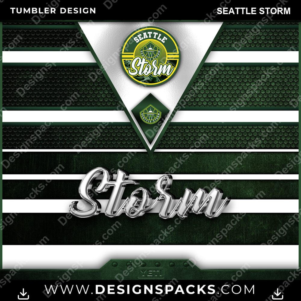 Basketball YETI Seattle Storm Tumbler Digital Wrap Design