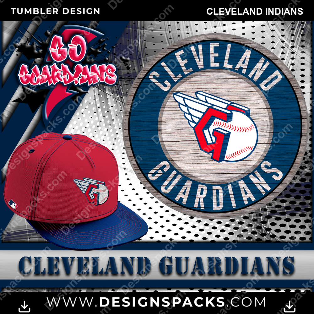 Baseball Go Team Cleveland Indians Tumbler Digital Wrap Design