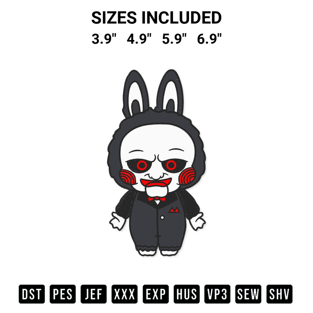 Download the Jigsaw Labubu Embroidery Design machine embroidery design exclusively at Designspacks.com. Premium digitized pattern for apparel and DIY crafts. Available sizes: 3.9", 4.9", 5.9", 6.9".