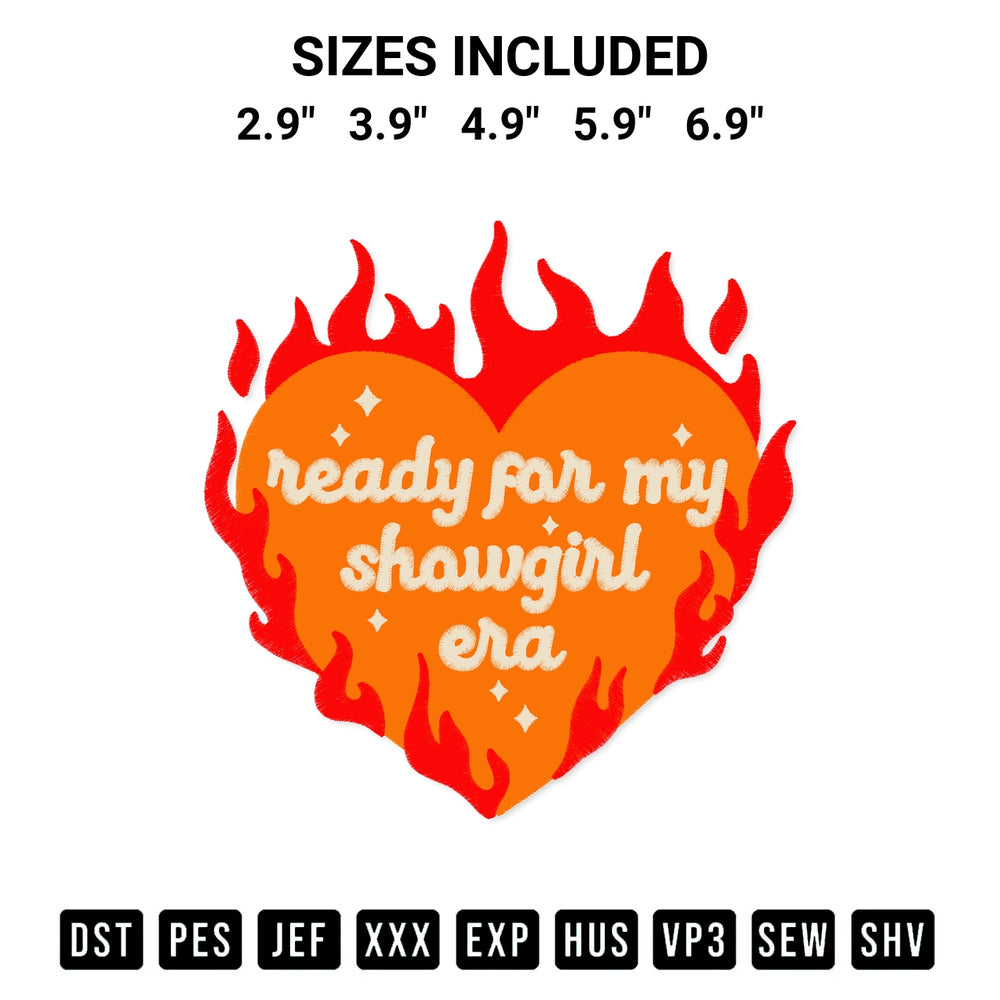 Looking for the perfect pattern? Download the Ready For My Showgirl Era Embroidery Design embroidery design today at Designspacks.com. Crisp, clean stitching guaranteed. Available sizes: 2.9", 3.9", 4.9", 5.9", 6.9".