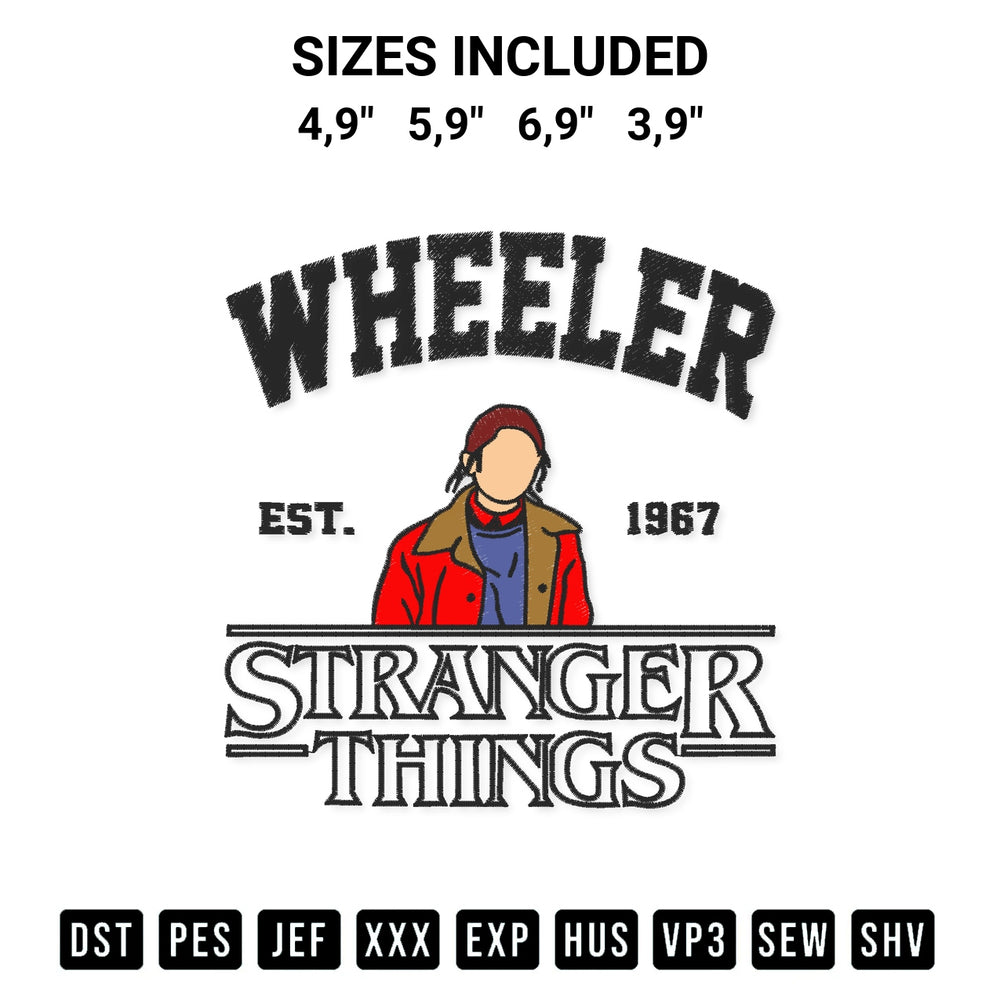 Get the Nancy Wheeler Stranger Things Logo Embroidery Design embroidery design for your custom crafts! Premium digitized files available for instant download at Designspacks.com. Available sizes: 4,9", 5,9", 6,9", 3,9".