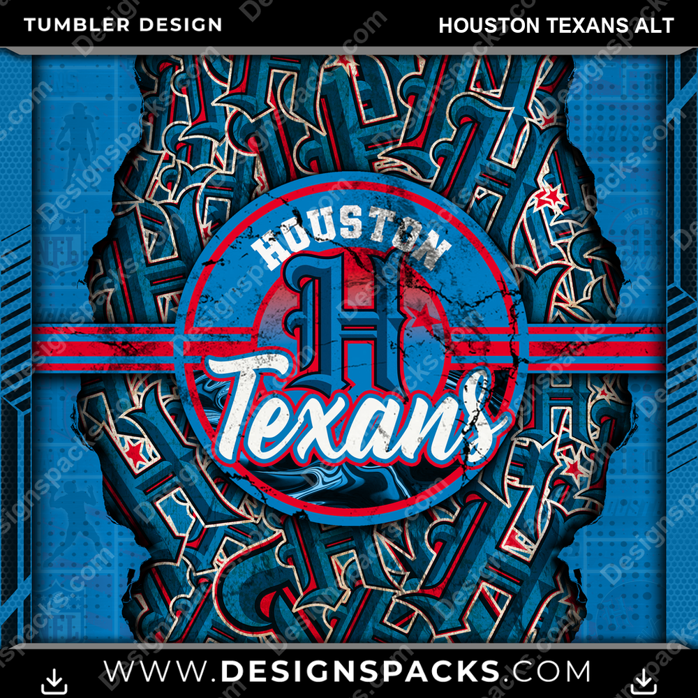 Football Ripped Houston Texans Alt NFL Football Tumbler Digital Wrap Design Download