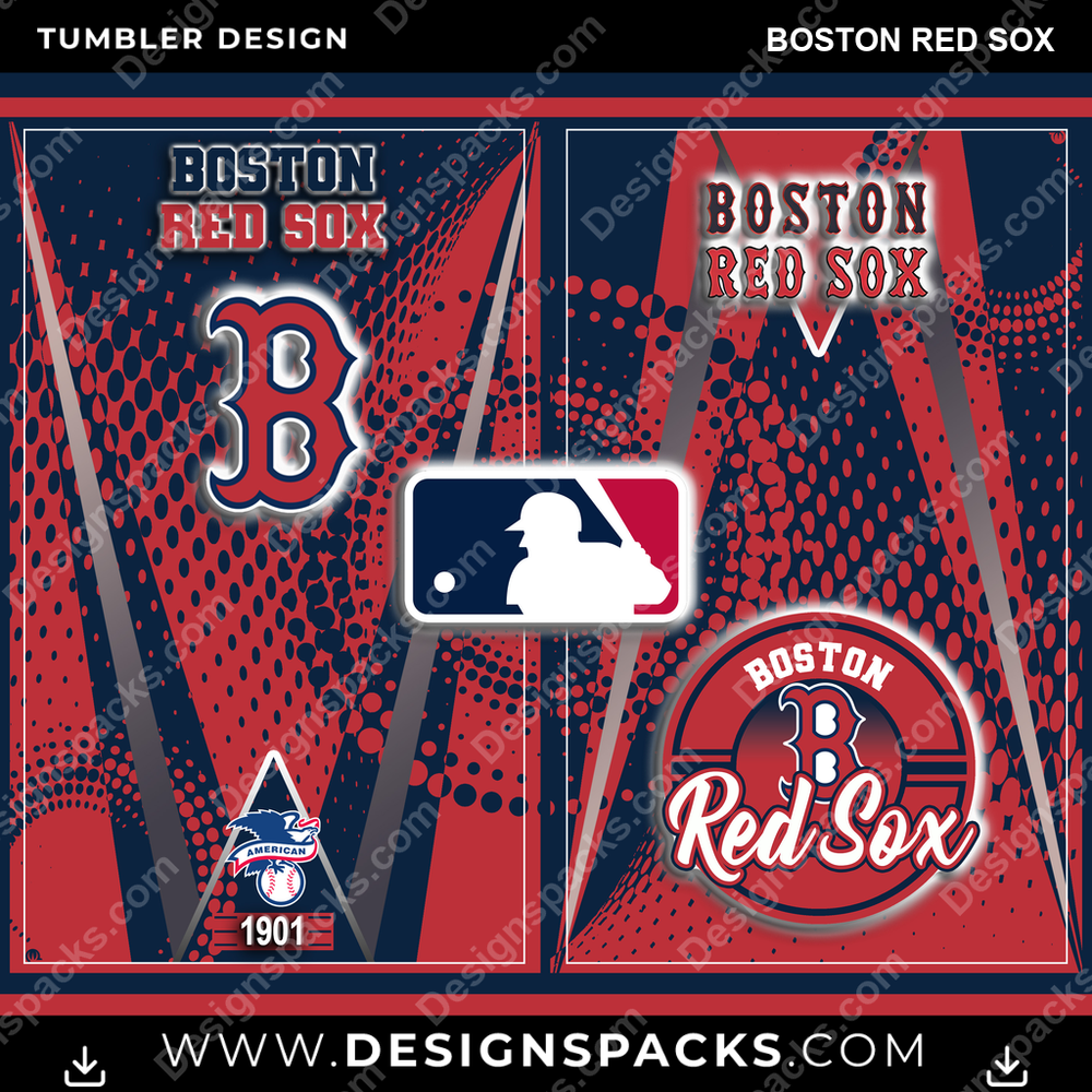 Baseball Team Logo Boston Red Sox Tumbler Digital Wrap Design