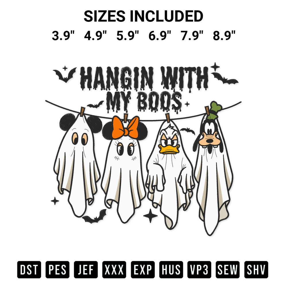 Create amazing crafts with the Funny Hanging Ghosts Halloween Embroidery Design embroidery file. High-quality digital download from Designspacks.com, perfect for beginners and pros. Available sizes: 3.9", 4.9", 5.9", 6.9", 7.9", 8.9".