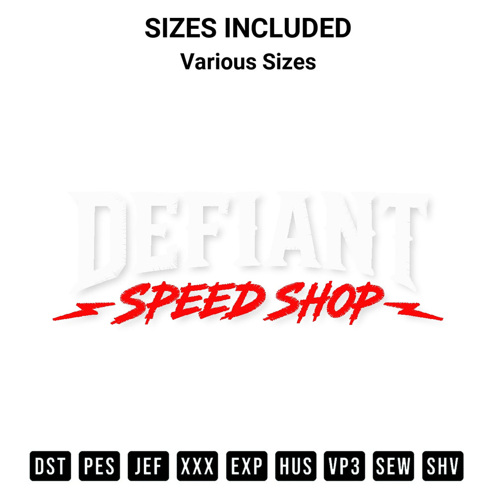 Add a unique touch to your apparel with the Defiant Logo Embroidery Design embroidery file. Premium instant download available now on Designspacks.com. Available sizes: Various Sizes.