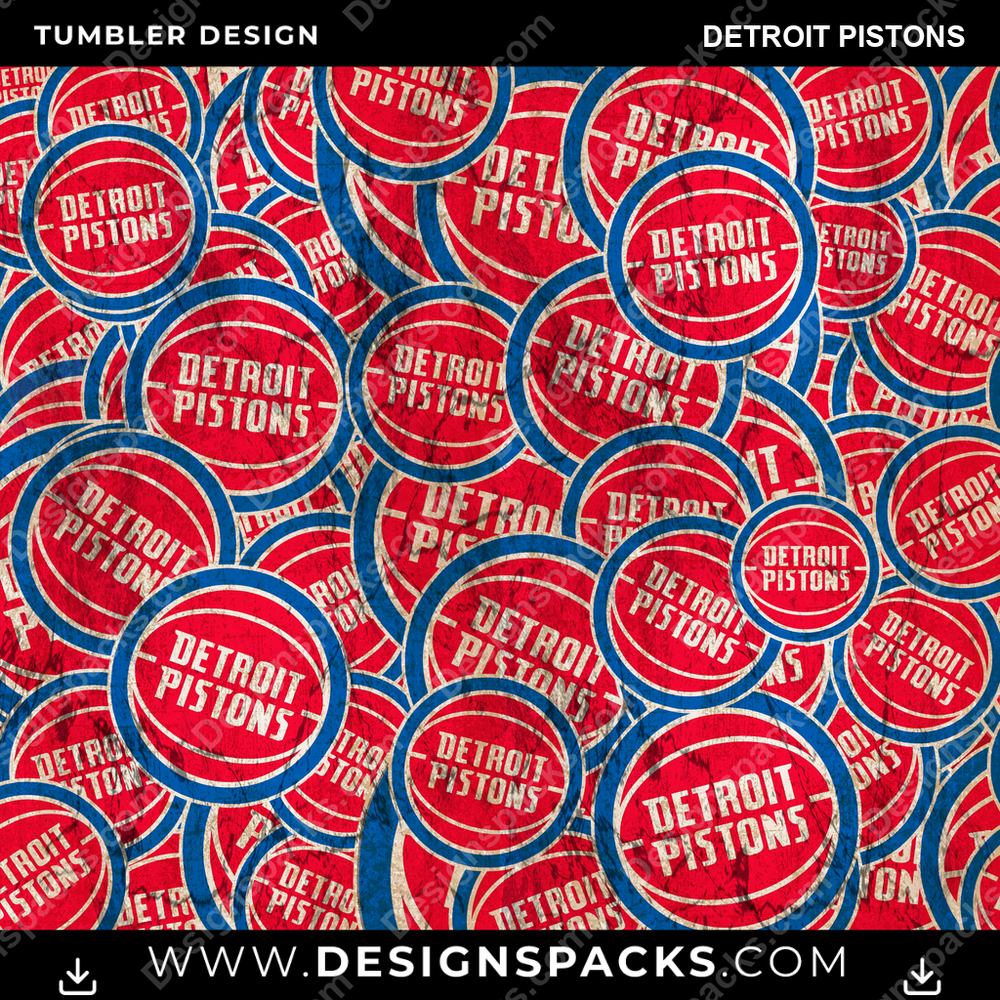 Basketball Logo BG Detroit Pistons NBA Basketball Tumbler Digital Wrap Design Download