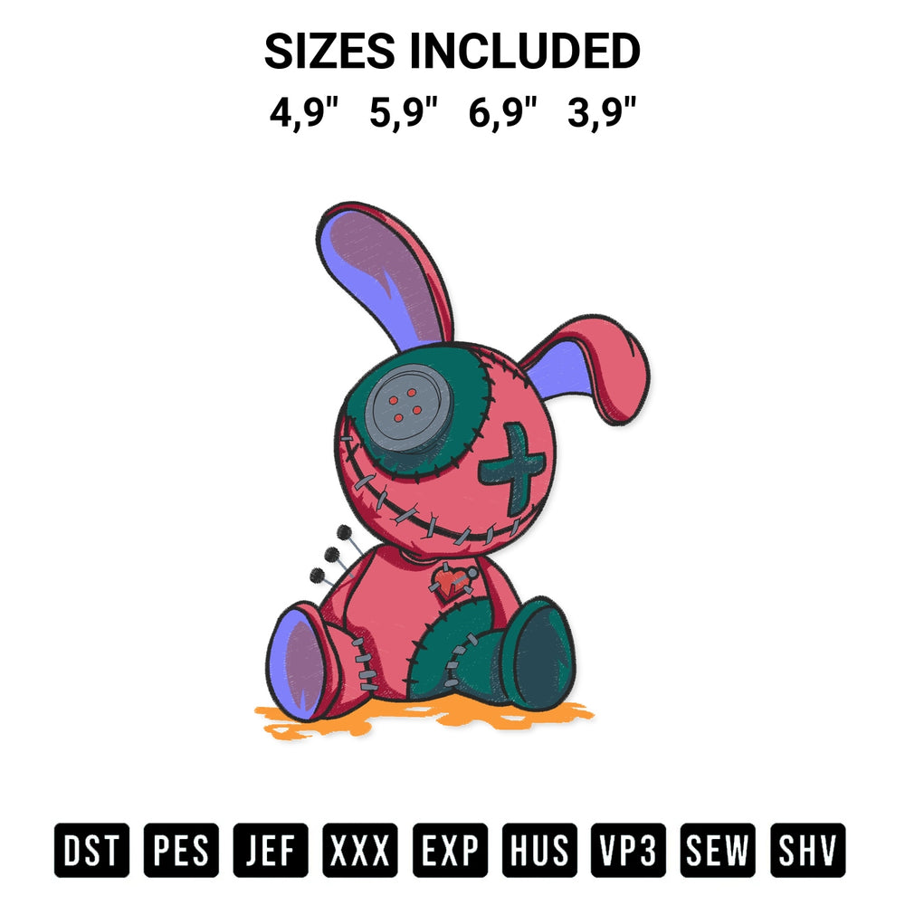 Discover the perfect addition to your crafting collection: Voodoo Doll Logo Embroidery Design embroidery file. Instantly available at Designspacks.com. Available sizes: 4,9", 5,9", 6,9", 3,9".