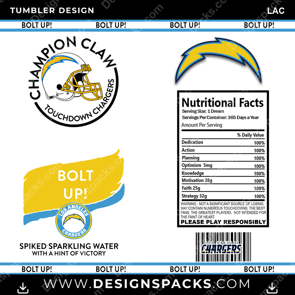 Football White Claw LAC Tumbler Digital Wrap Design