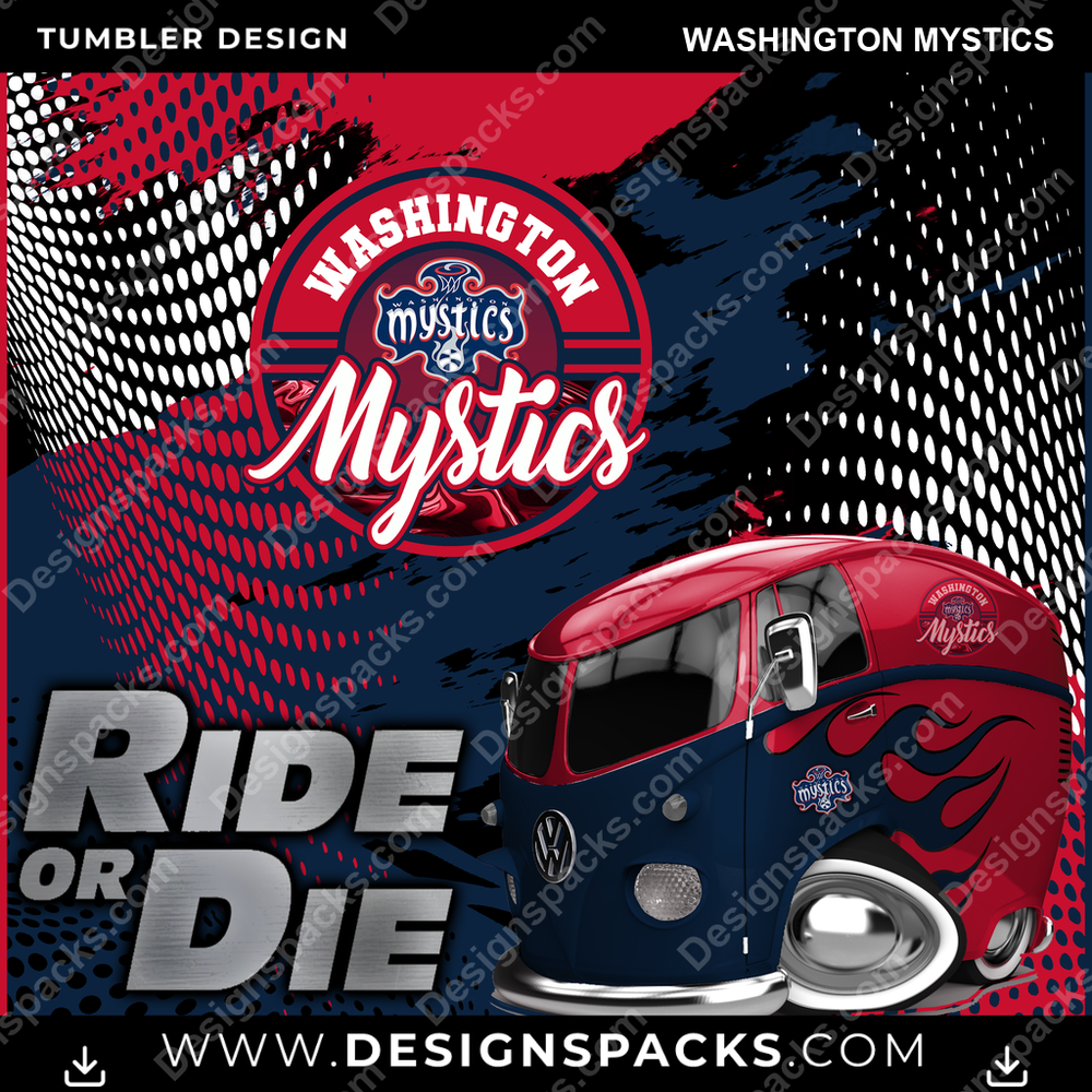 Basketball Ride or Die Washington Mystics NBA Basketball Tumbler Digital Wrap Design Download