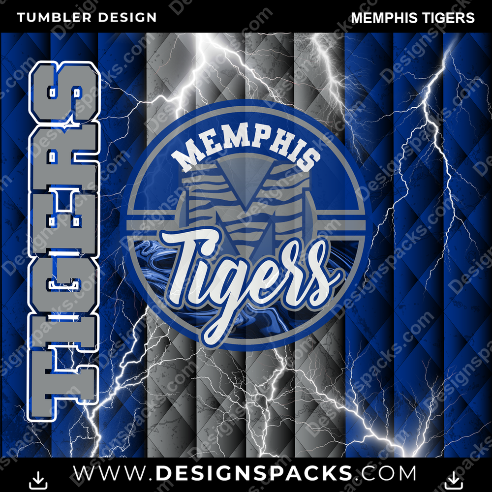College Sport Diamond Memphis Tigers Tumbler Digital Wrap Design