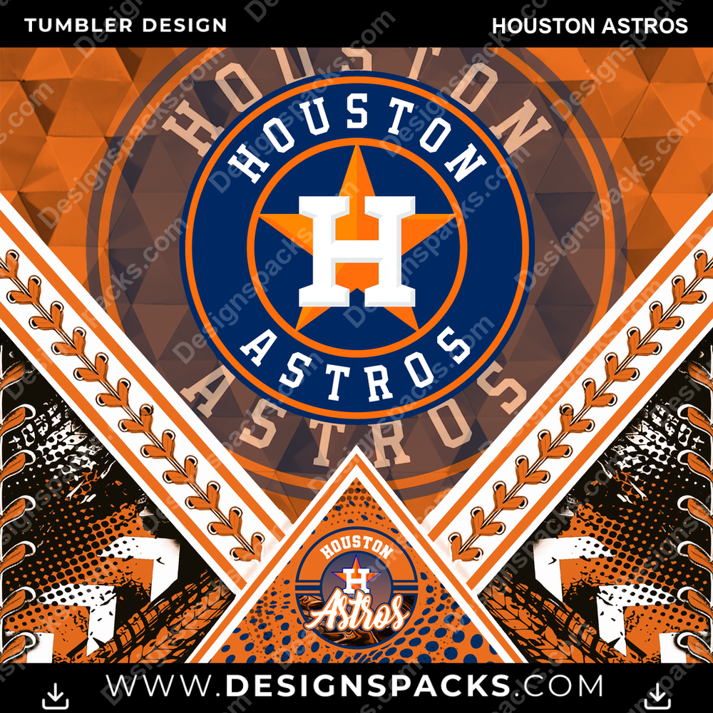 Baseball Diamond Houston Astros Tumbler Digital Wrap Design