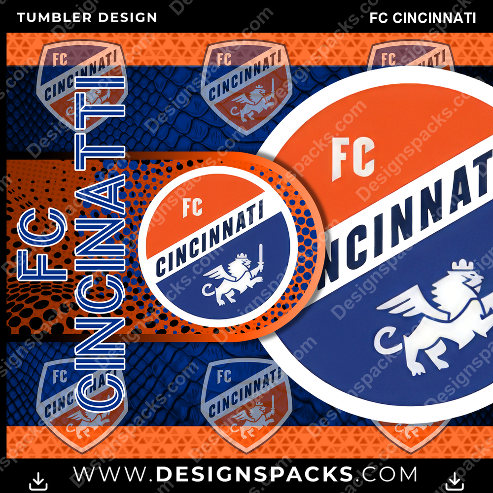Soccer Hyper FC Cincinnati Tumbler Digital Wrap Design