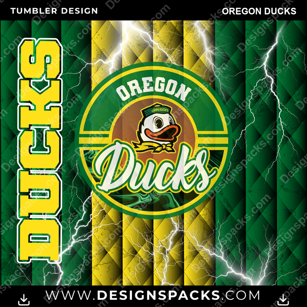 College Sport Diamond Oregon Ducks Tumbler Digital Wrap Design