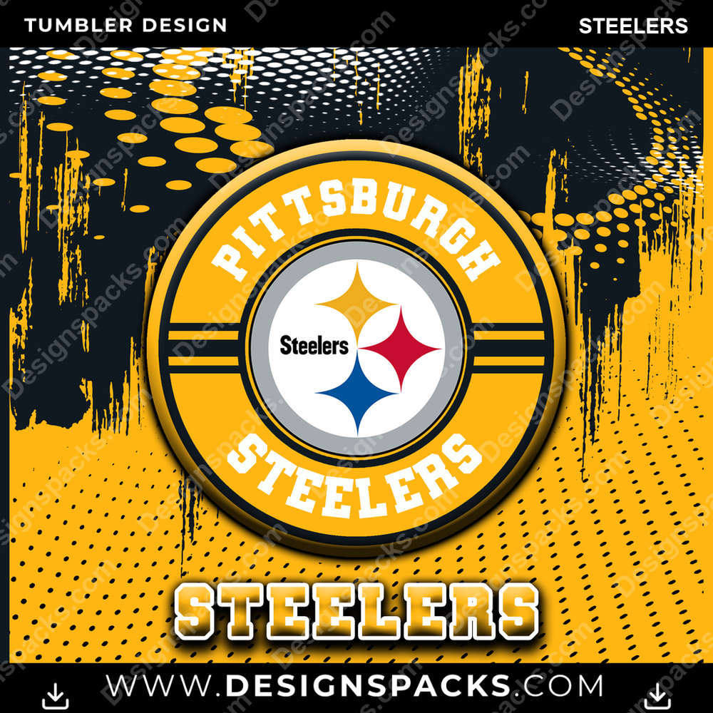 Football Dot Logo Steelers Tumbler Digital Wrap Design