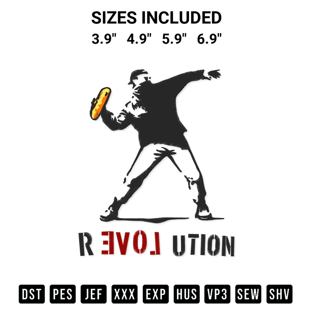 Transform your fabrics with the Throwing Sandwich Revolution Funny Embroidery Design embroidery design. Instant access to premium digitized patterns at Designspacks.com. Available sizes: 3.9", 4.9", 5.9", 6.9".