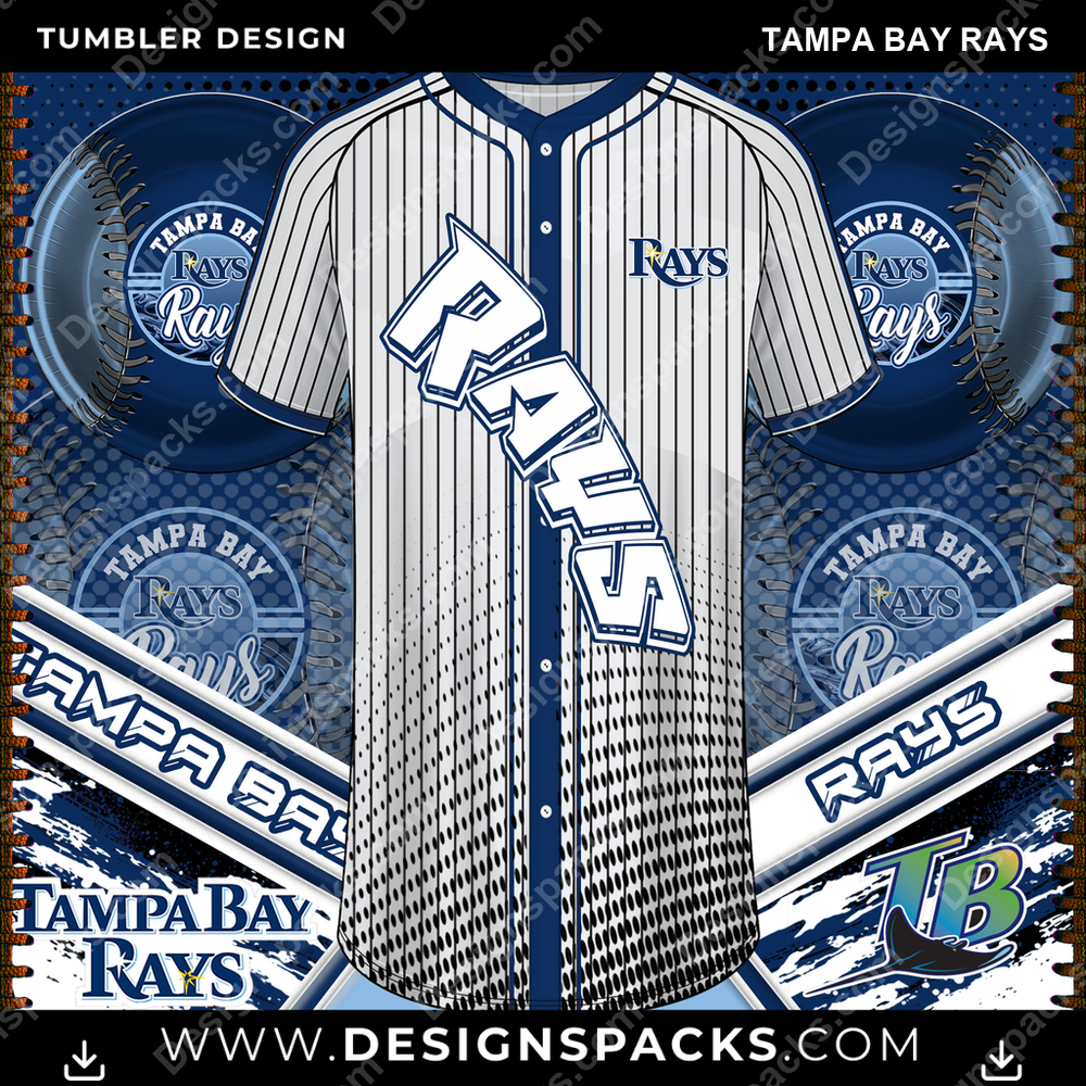 Baseball Jersey Team Tampa Bay Rays Tumbler Digital Wrap Design