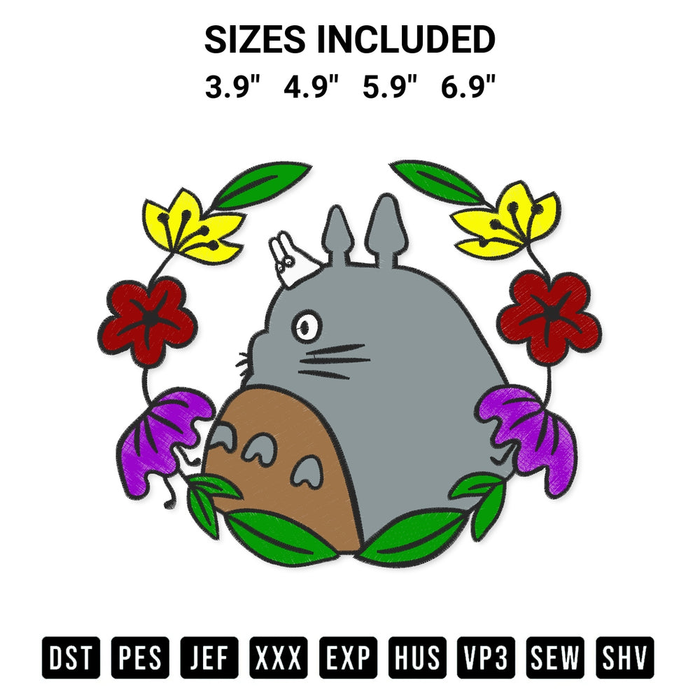 Shop the Totoro Anime Embroidery Design machine embroidery pattern at Designspacks.com. Beautifully digitized for flawless stitching on any fabric. Available sizes: 3.9", 4.9", 5.9", 6.9".
